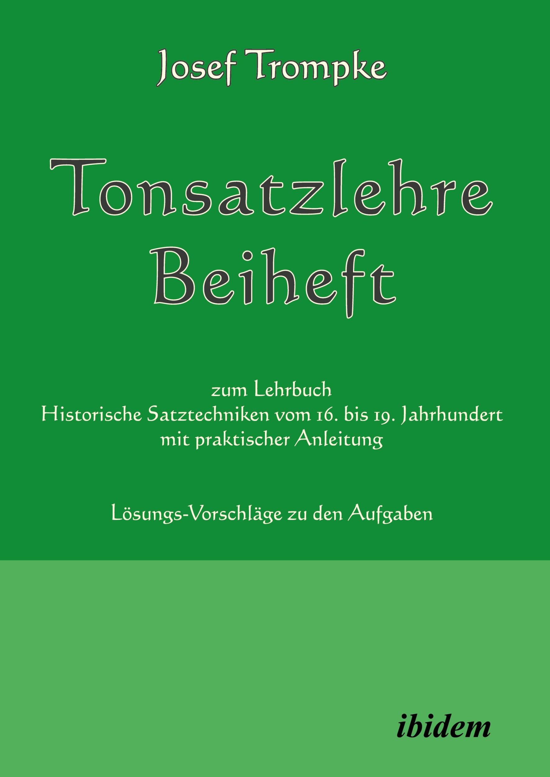 Cover: 9783838205144 | Tonsatzlehre Beiheft | Josef Trompke | Taschenbuch | Paperback | 44 S.