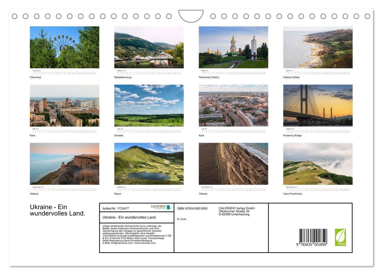 Bild: 9783435001859 | Ukraine - Ein wundervolles Land. (Wandkalender 2025 DIN A4 quer),...