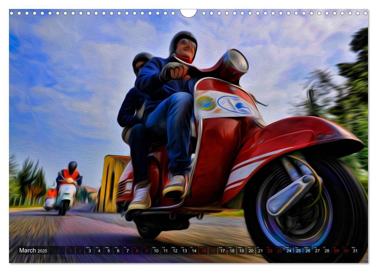 Bild: 9781325949076 | Low-angle shots of scooters (Wall Calendar 2025 DIN A3 landscape),...