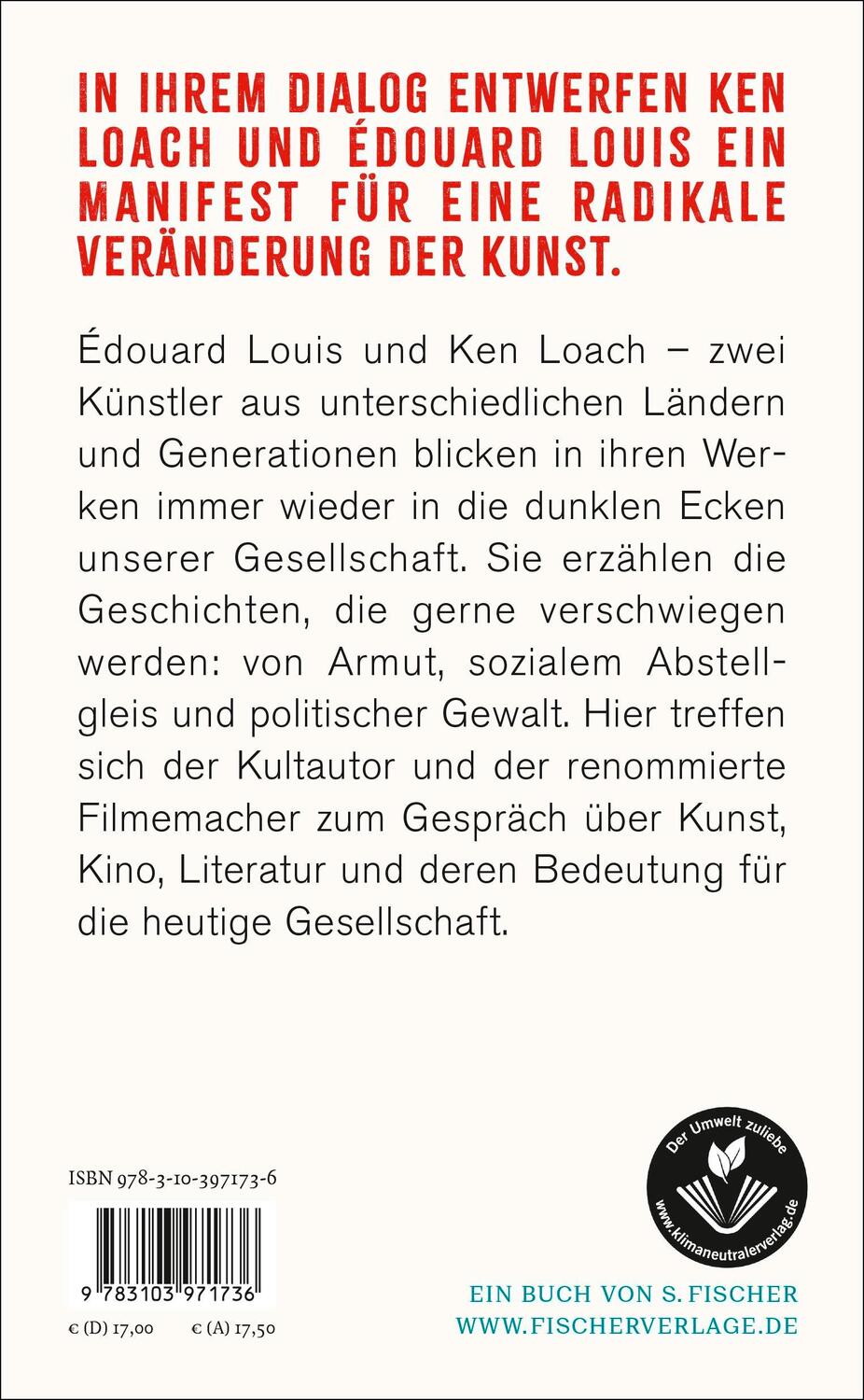 Rückseite: 9783103971736 | Gespräch über Kunst und Politik | Édouard Louis (u. a.) | Buch | 80 S.