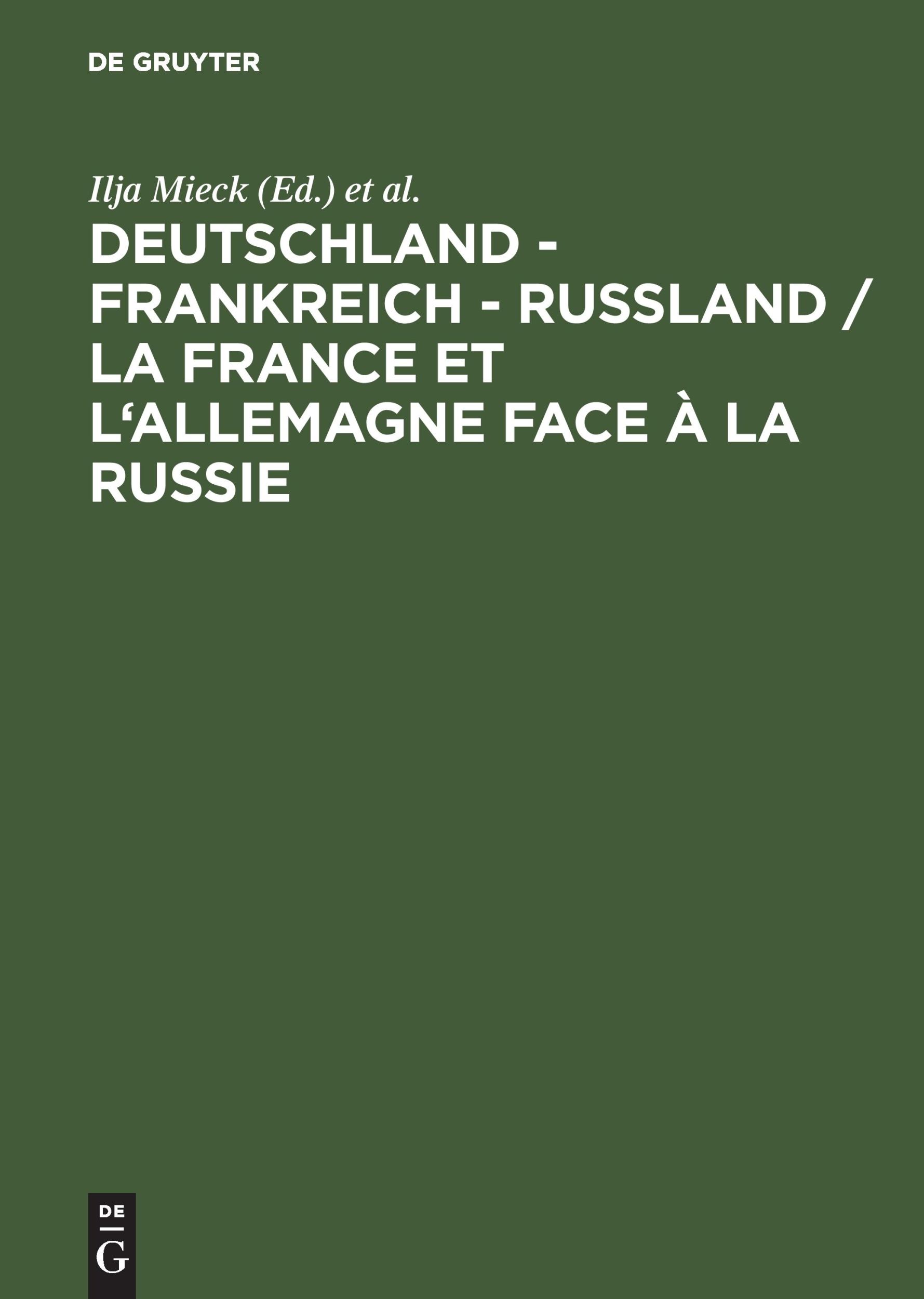 Cover: 9783486564198 | Deutschland - Frankreich - Rußland / La France et l'Allemagne face...