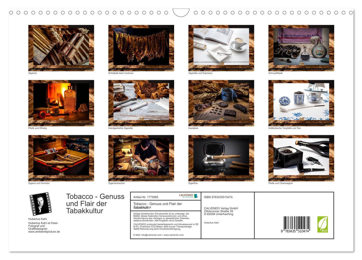 Bild: 9783435510474 | Tobacco - Genuss und Flair der Tabakkultur (Wandkalender 2025 DIN...