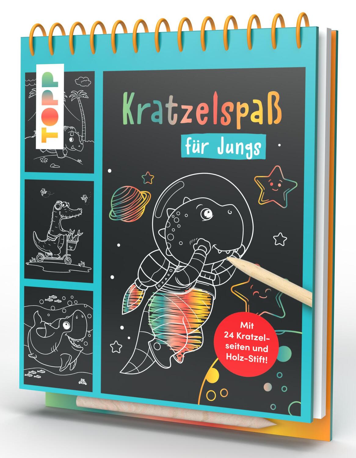 Cover: 9783735891136 | Kratzelspaß für Jungs | Mit 24 Kratzelseiten und Holz-Stift! | Buch