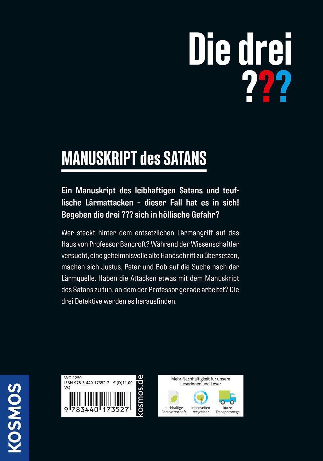 Bild: 9783440173527 | Die drei ??? Manuskript des Satans | Hendrik Buchna | Buch | Deutsch