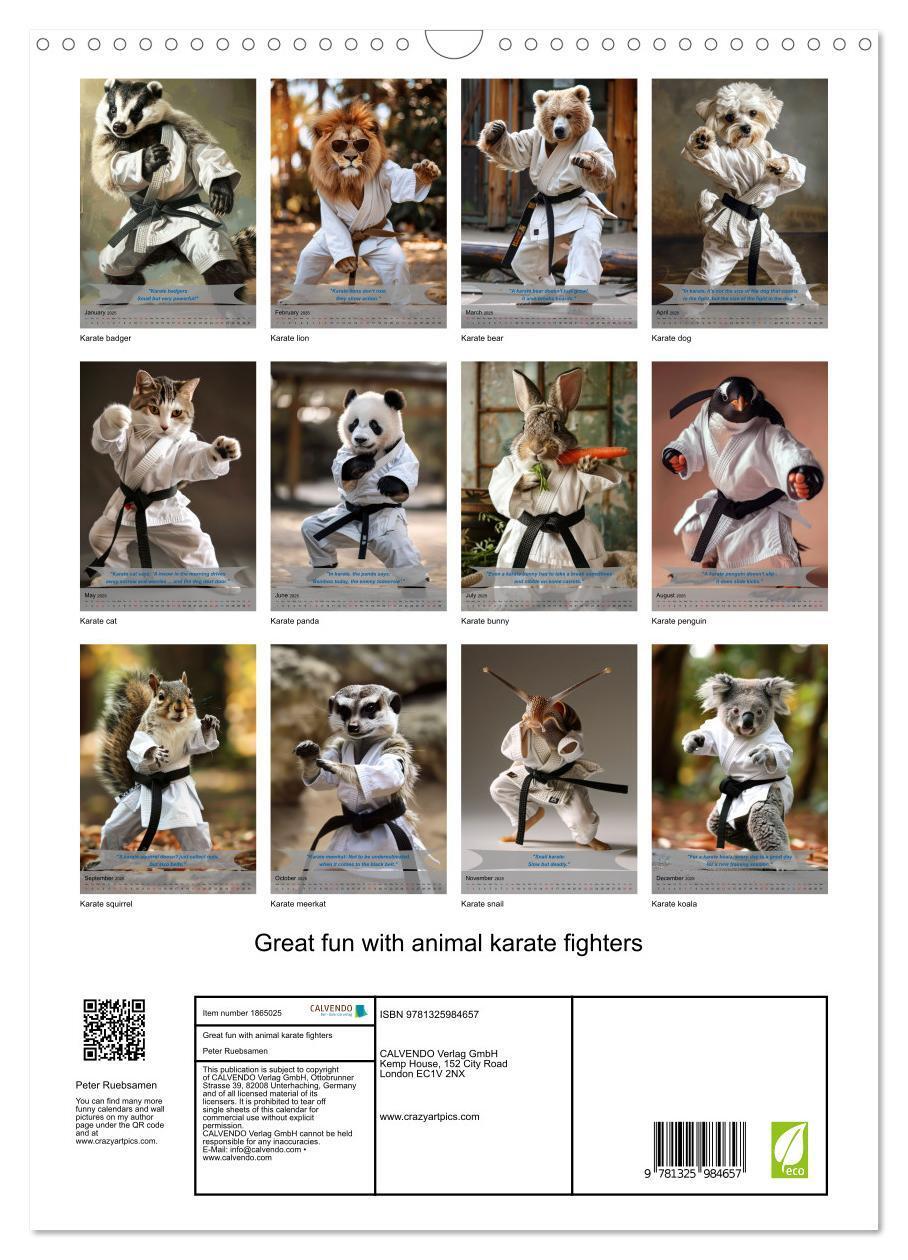 Bild: 9781325984657 | Great fun with animal karate fighters (Wall Calendar 2025 DIN A3...