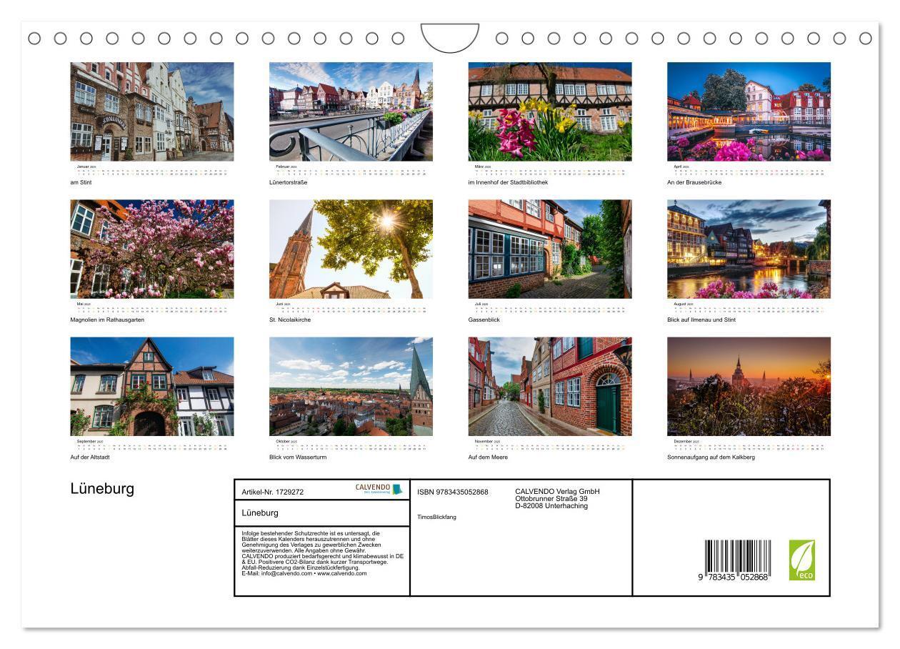 Bild: 9783435052868 | Lüneburg (Wandkalender 2025 DIN A4 quer), CALVENDO Monatskalender