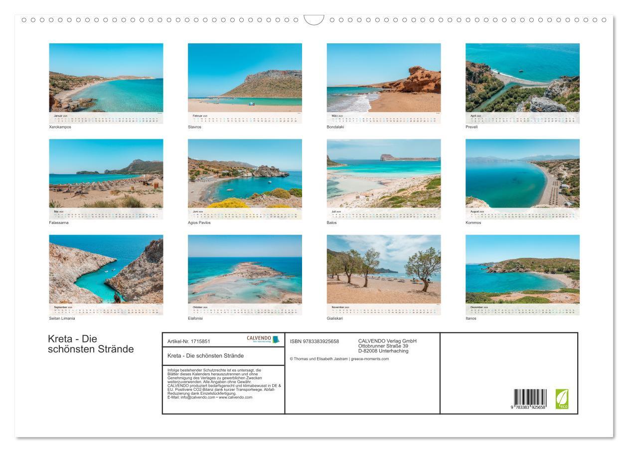 Bild: 9783383925658 | Kreta - Die schönsten Strände (Wandkalender 2025 DIN A2 quer),...