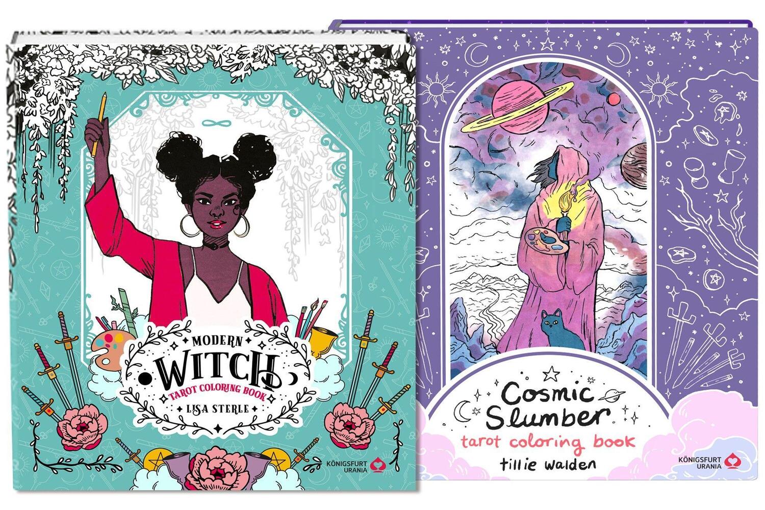 Cover: 9783868265866 | Modern Witch Tarot Coloring Book / Cosmic Slumber Tarot Coloring...