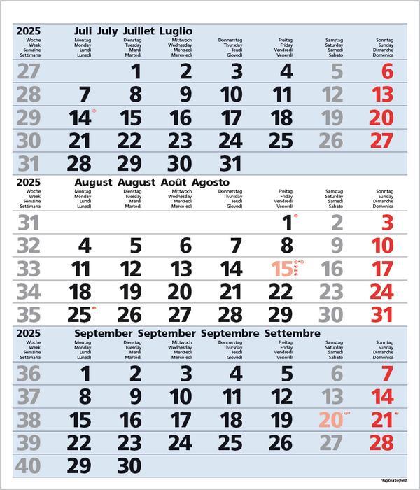 Bild: 9783731877547 | 3-Monats-Planer Comfort Blau 2025 | Verlag Korsch | Kalender | 12 S.