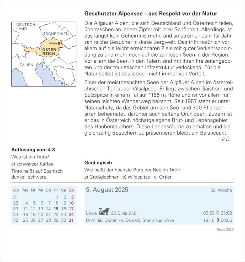 Bild: 9783840033315 | Reise Tagesabreißkalender 2025 - Kulturkalender - Städte, Menschen,...