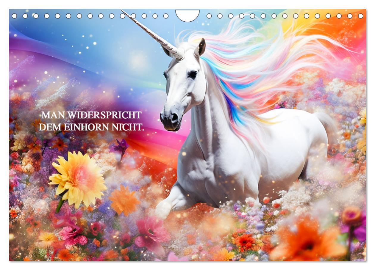 Bild: 9783383845666 | Einhorn und coole Sprüche (Wandkalender 2025 DIN A4 quer), CALVENDO...