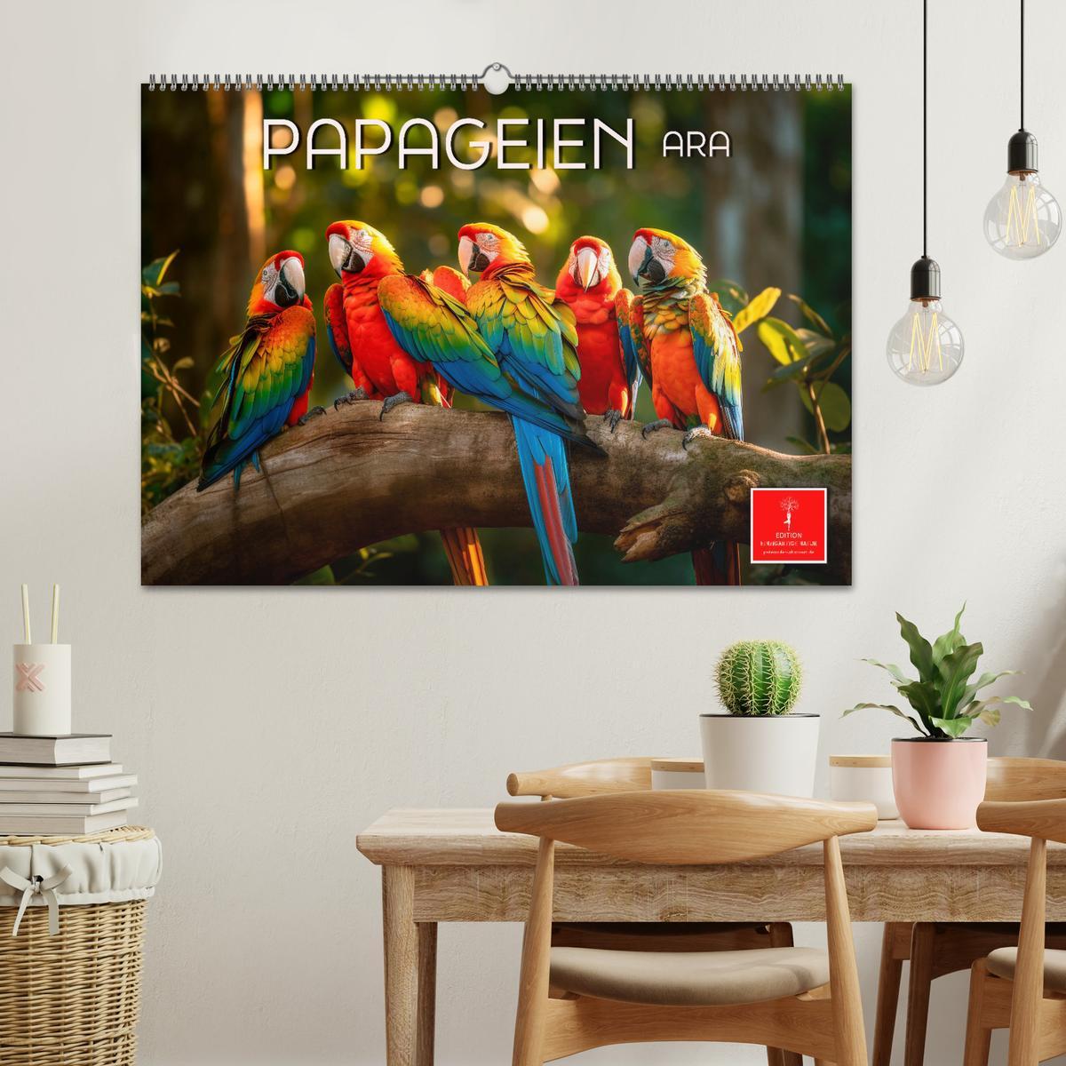 Bild: 9783383906862 | Papageien - Ara (Wandkalender 2025 DIN A2 quer), CALVENDO...