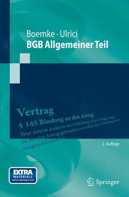 Cover: 9783642391705 | BGB Allgemeiner Teil | Bernhard Ulrici (u. a.) | Taschenbuch | XXXII