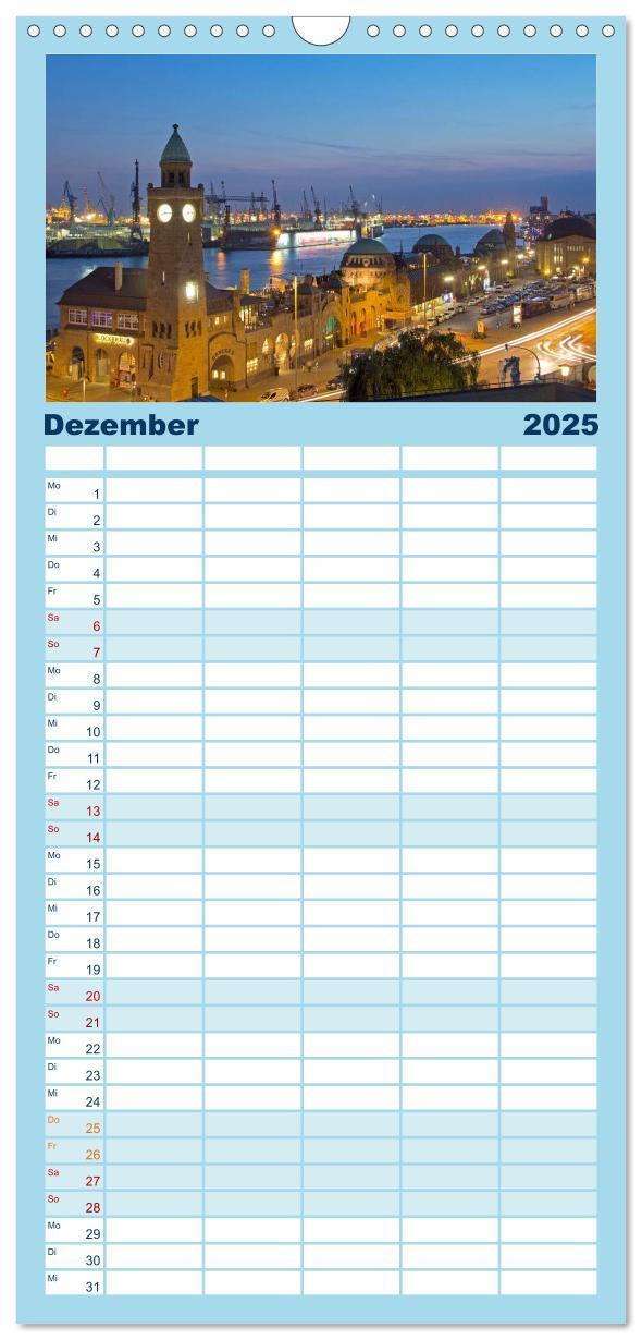 Bild: 9783457125809 | Familienplaner 2025 - Hamburg mit 5 Spalten (Wandkalender, 21 x 45...