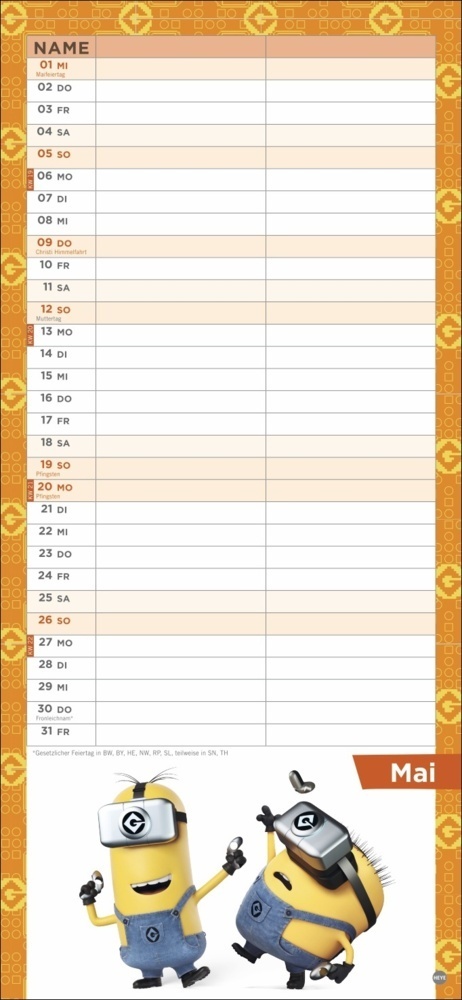 Bild: 9783756402205 | Minions Planer für zwei 2024. Kalender mit den kleinen gelben...