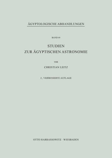Cover: 9783447031578 | Studien zur ägyptischen Astronomie | Christian Leitz | Taschenbuch