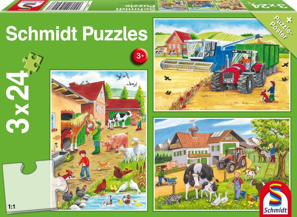Cover: 4001504562168 | Auf dem Bauernhof. 3 x 24 Teile Puzzle | Spiel | Deutsch | 2017