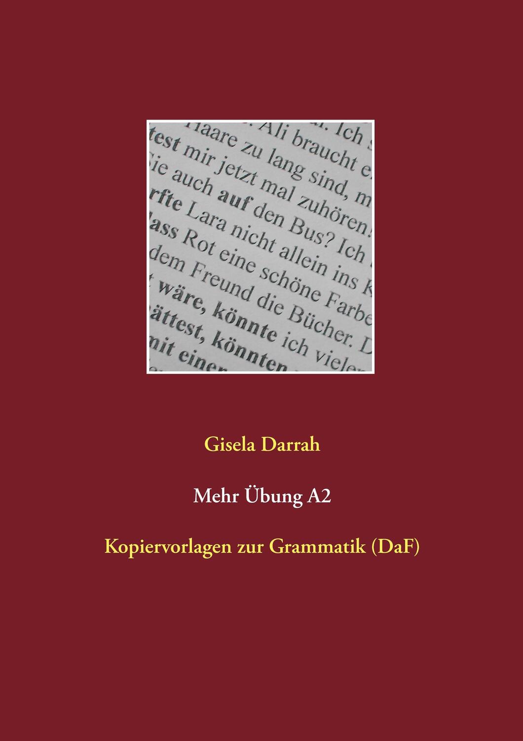 Cover: 9783735722096 | Mehr Übung A2 | Kopiervorlagen zur Grammatik (DaF) | Gisela Darrah
