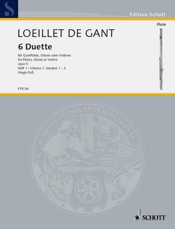 Cover: 9790001093651 | 6 Duette Opus 5 Heft 1 | Nos. 1-3 | Jean-Baptiste Loeillet | Buch