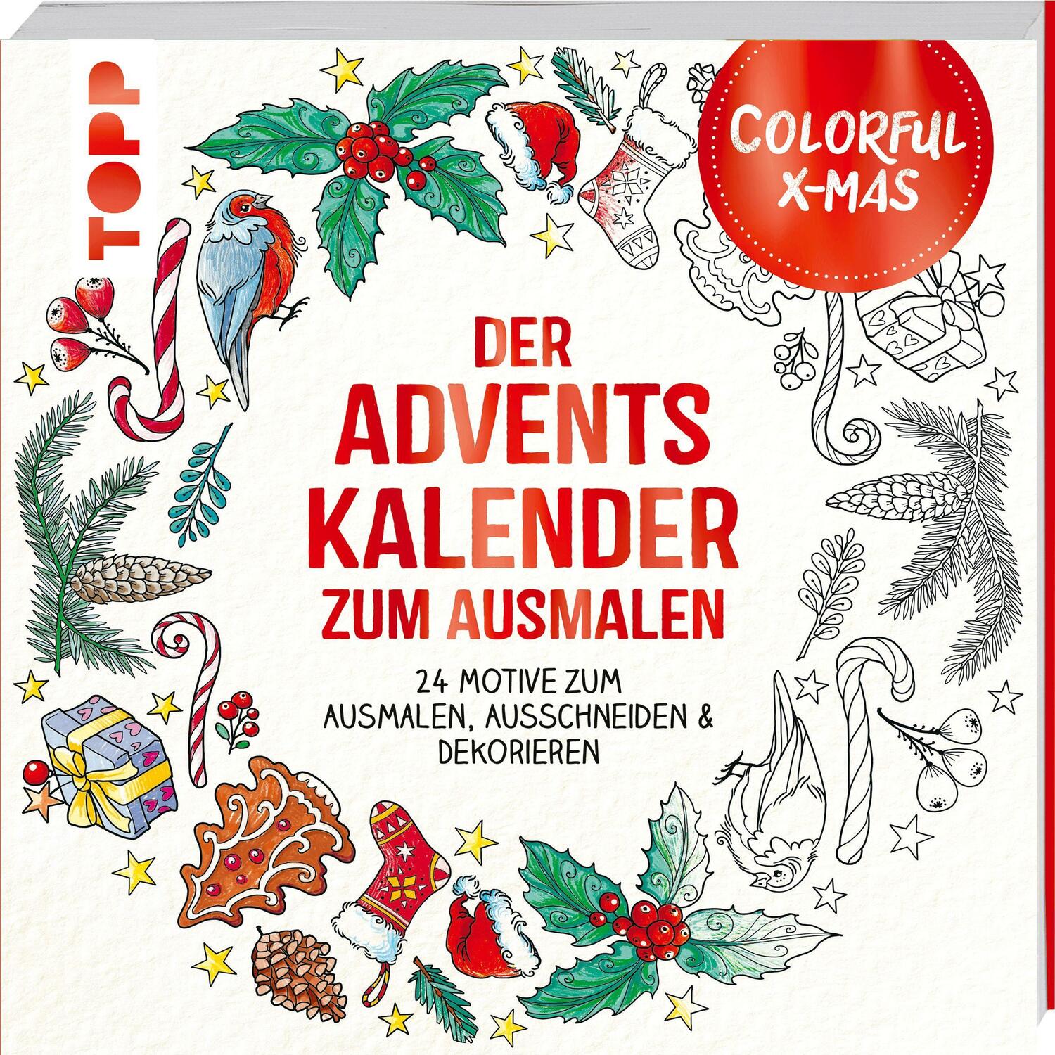 Cover: 9783772447464 | Colorful Christmas - Der Adventskalender zum Ausmalen | Ursula Schwab