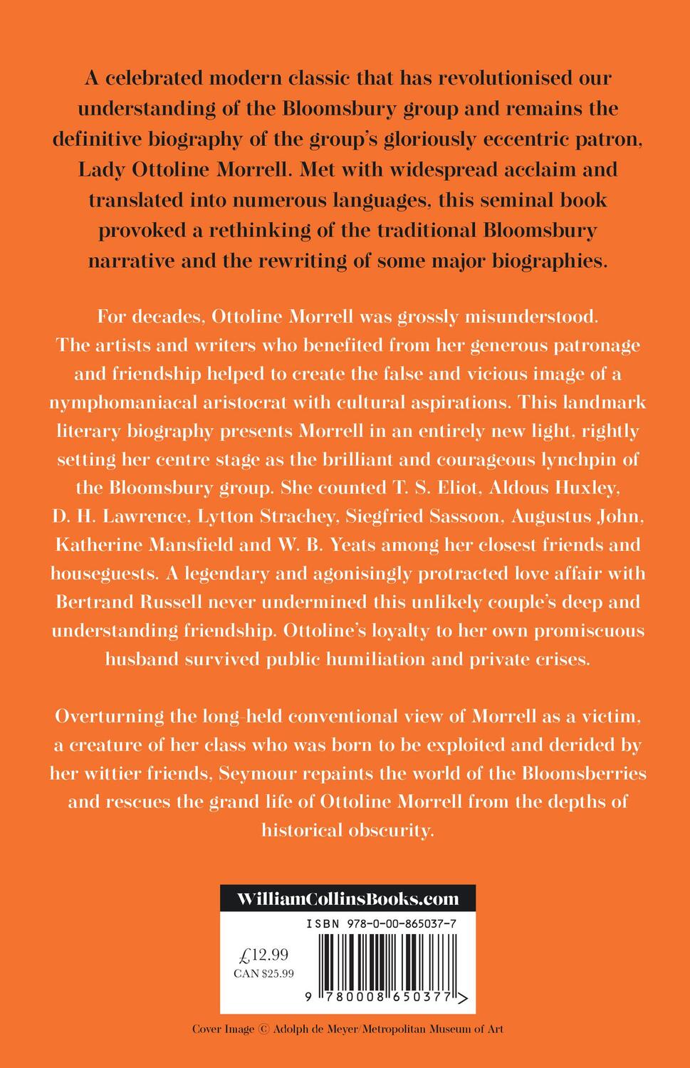 Rückseite: 9780008650377 | Ottoline Morrell | Life on the Grand Scale | Miranda Seymour | Buch