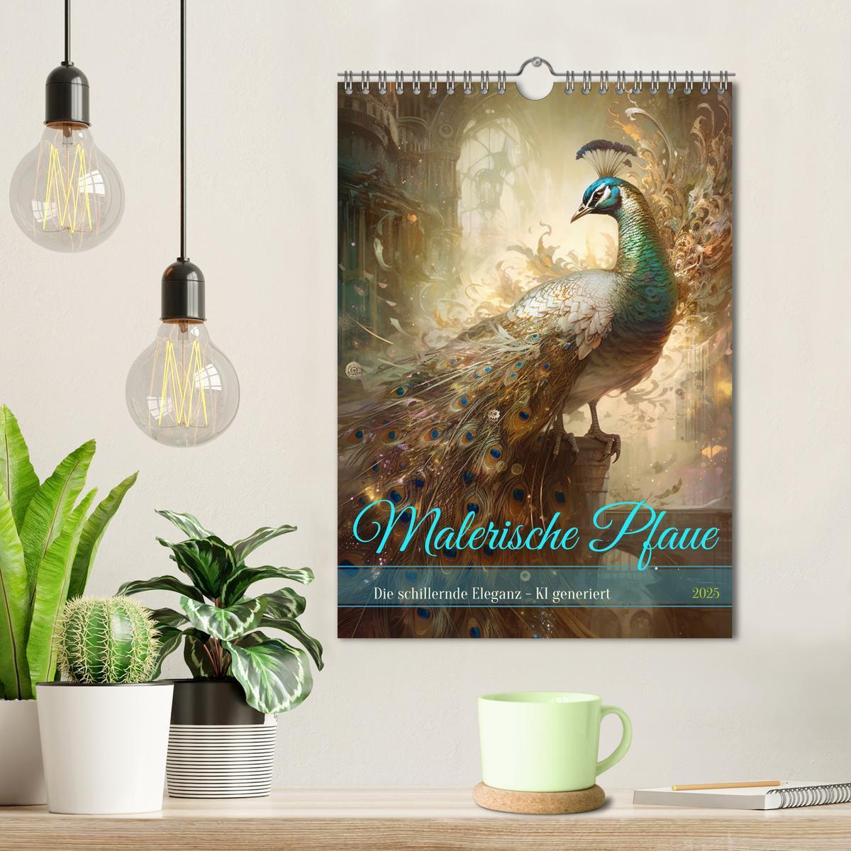 Bild: 9783435856091 | Malerische Pfaue (Wandkalender 2025 DIN A4 hoch), CALVENDO...