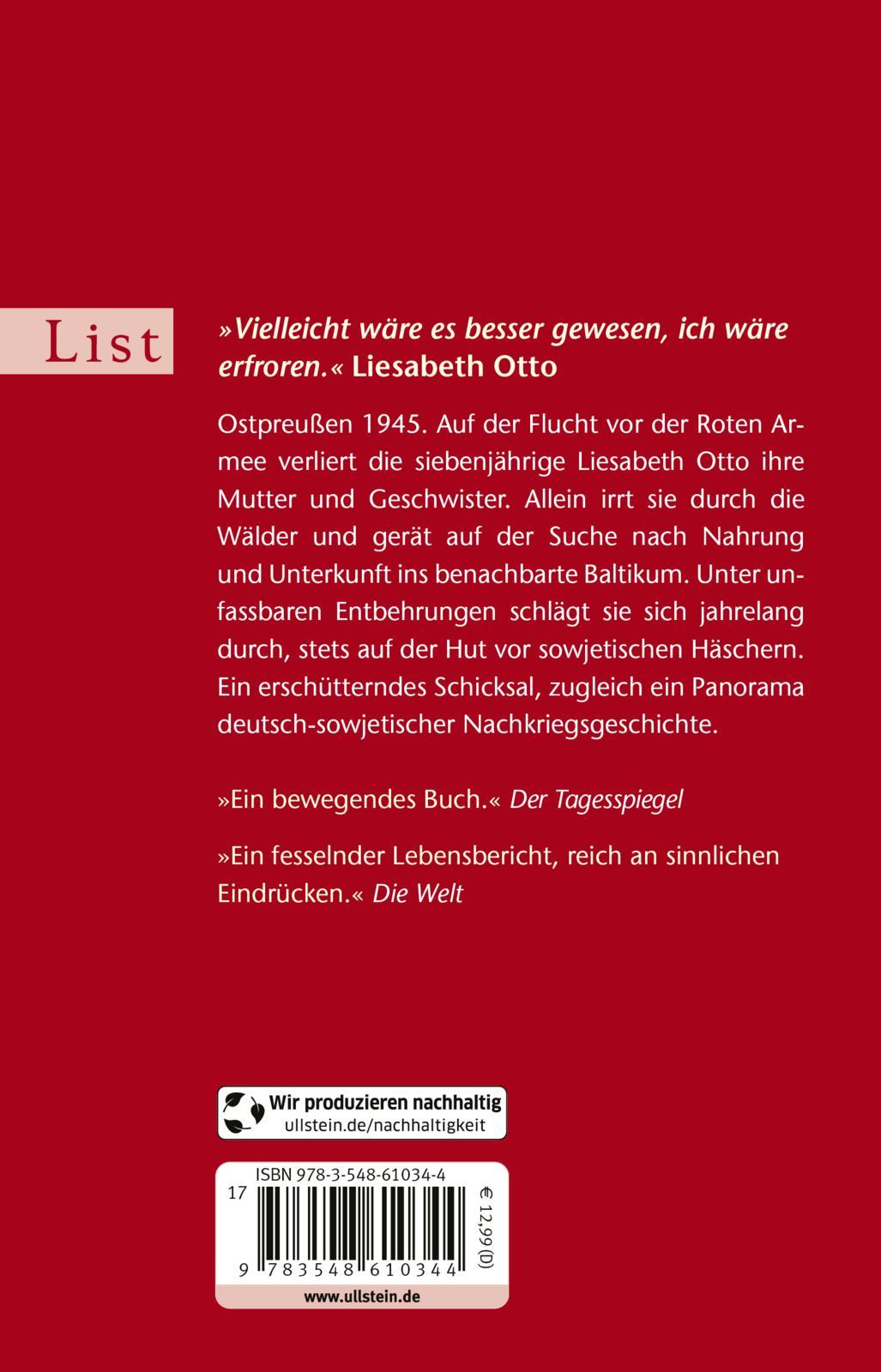 Rückseite: 9783548610344 | Wolfskind | Ingeborg Jacobs | Taschenbuch | List bei Ullstein | 336 S.