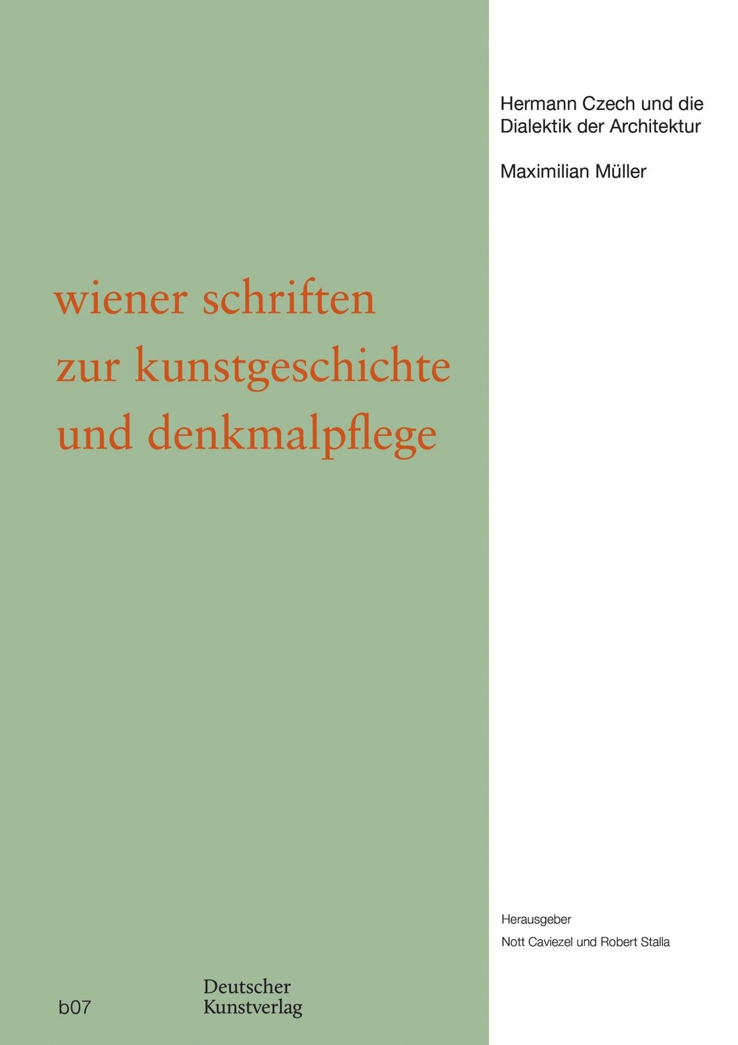 Cover: 9783422802254 | Hermann Czech und die Dialektik der Architektur | Maximilian Müller