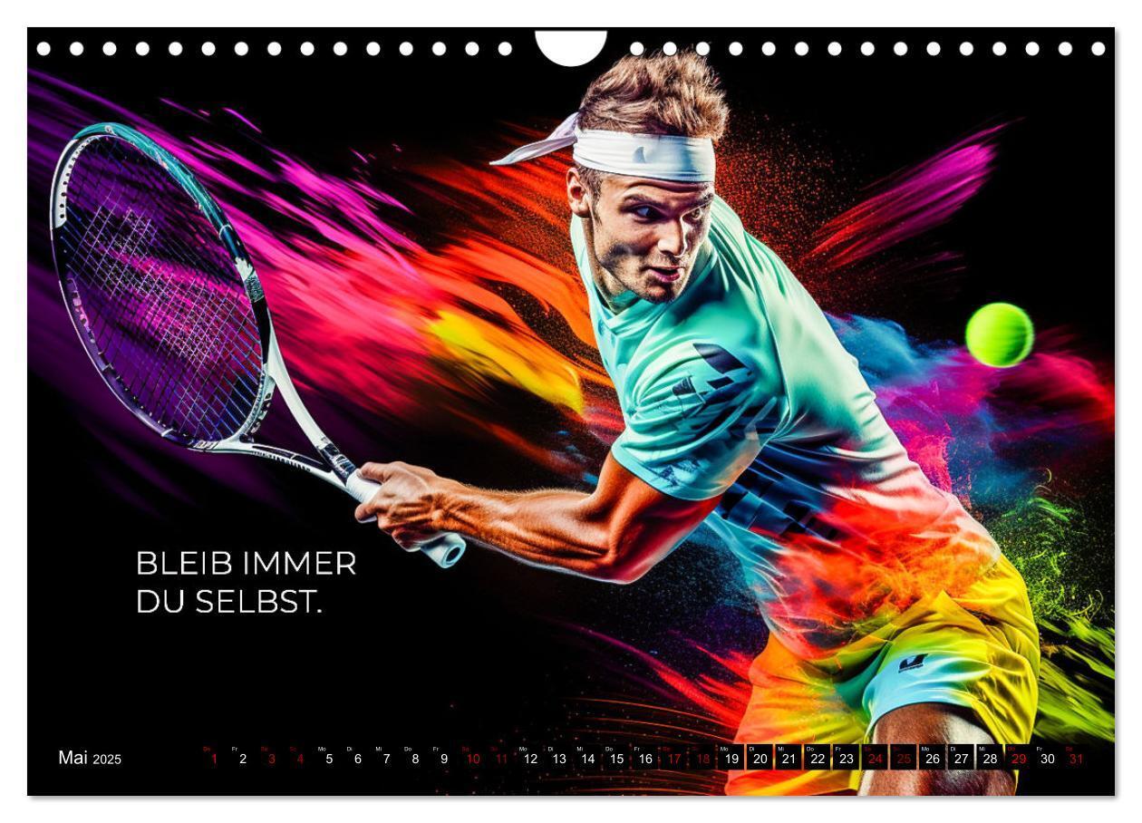 Bild: 9783383850400 | Tennis und Motivation (Wandkalender 2025 DIN A4 quer), CALVENDO...