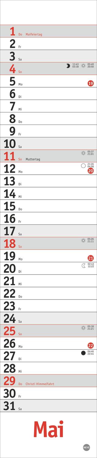 Bild: 9783756406364 | Langplaner mini, rot 2025 | Heye | Kalender | Bürokalender Heye | 2025