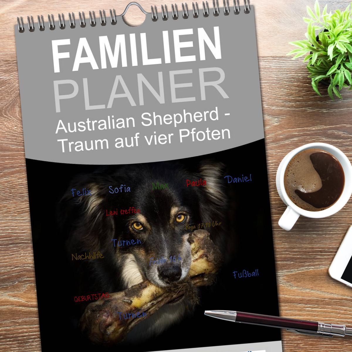 Bild: 9783457116814 | Familienplaner 2025 - Australian Shepherd - Traum auf vier Pfoten...