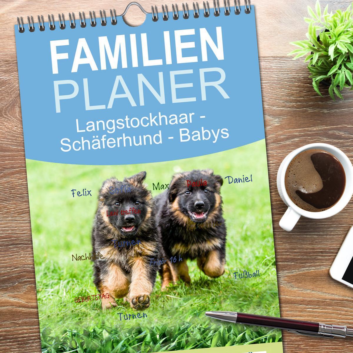 Bild: 9783457094693 | Familienplaner 2025 - Langstockhaar - Schäferhund - Babys mit 5...