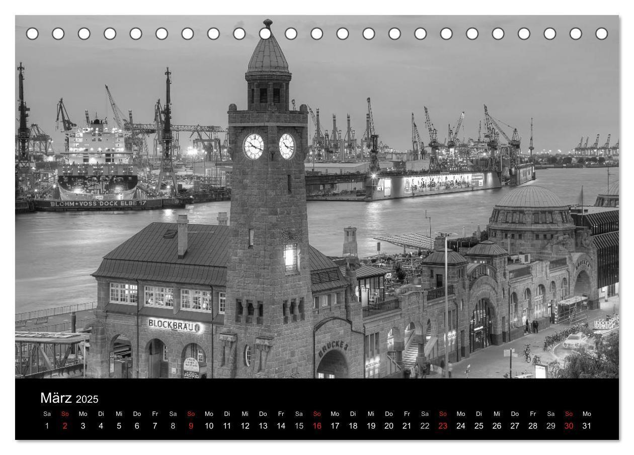 Bild: 9783435718207 | Hamburg monochrome Impressionen (Tischkalender 2025 DIN A5 quer),...