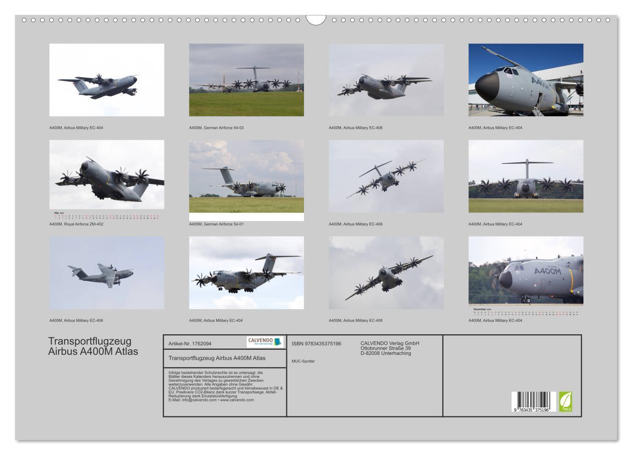 Bild: 9783435375196 | Transportflugzeug Airbus A400M Atlas (Wandkalender 2025 DIN A2...