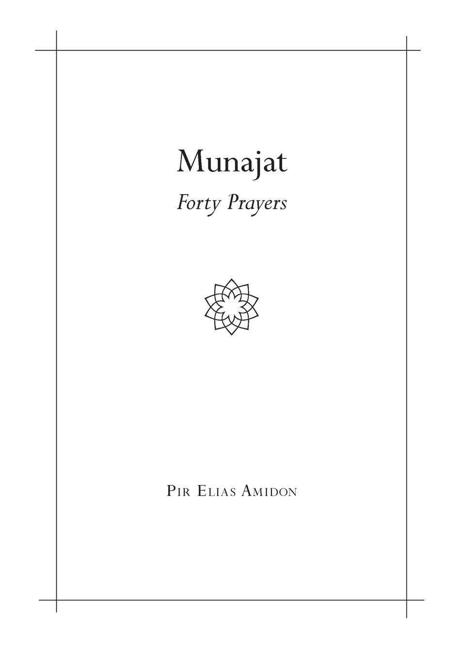 Cover: 9781635872330 | Munajat | Forty Prayers | Pir Elias Amidon | Taschenbuch | Paperback