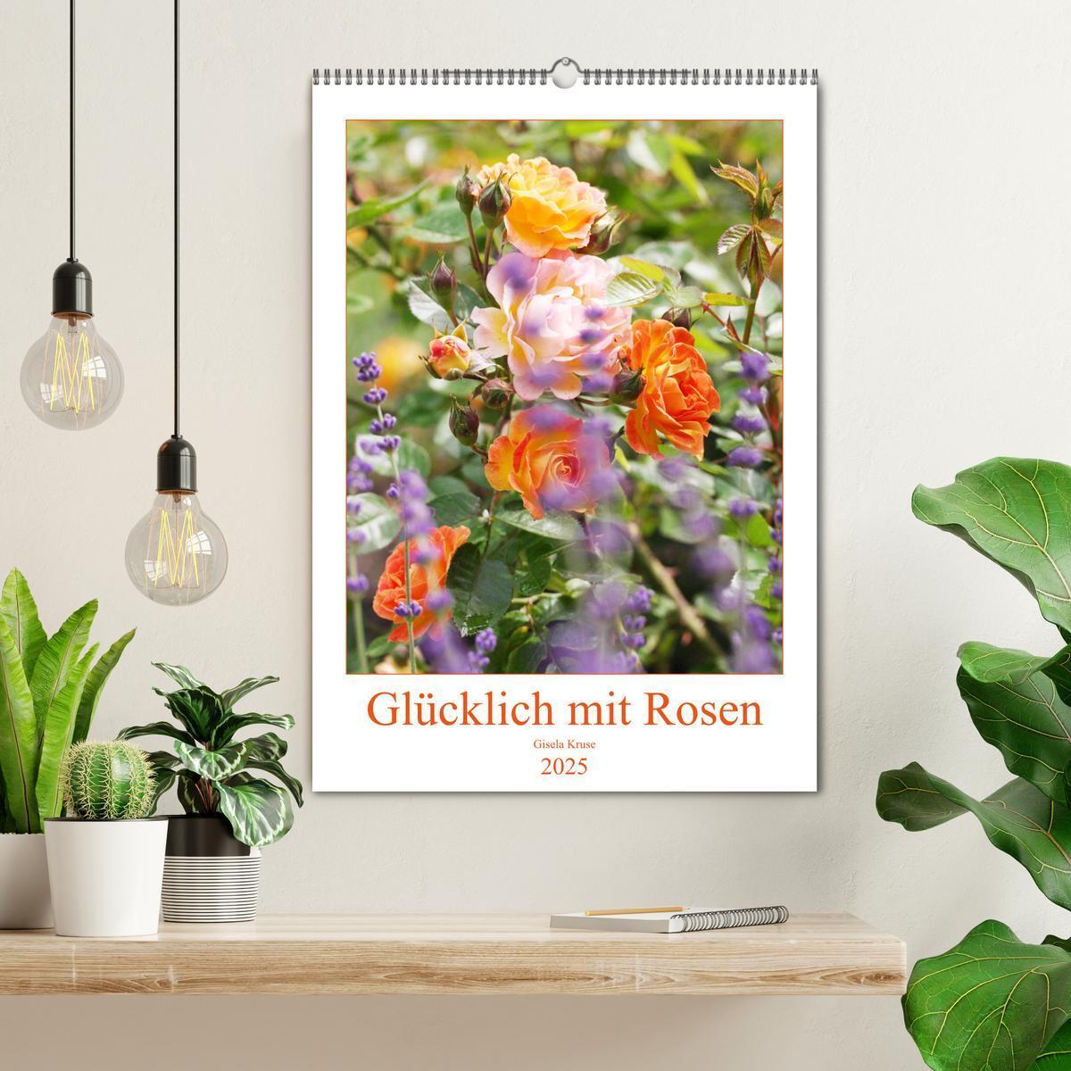 Bild: 9783435964123 | Glücklich mit Rosen (Wandkalender 2025 DIN A2 hoch), CALVENDO...