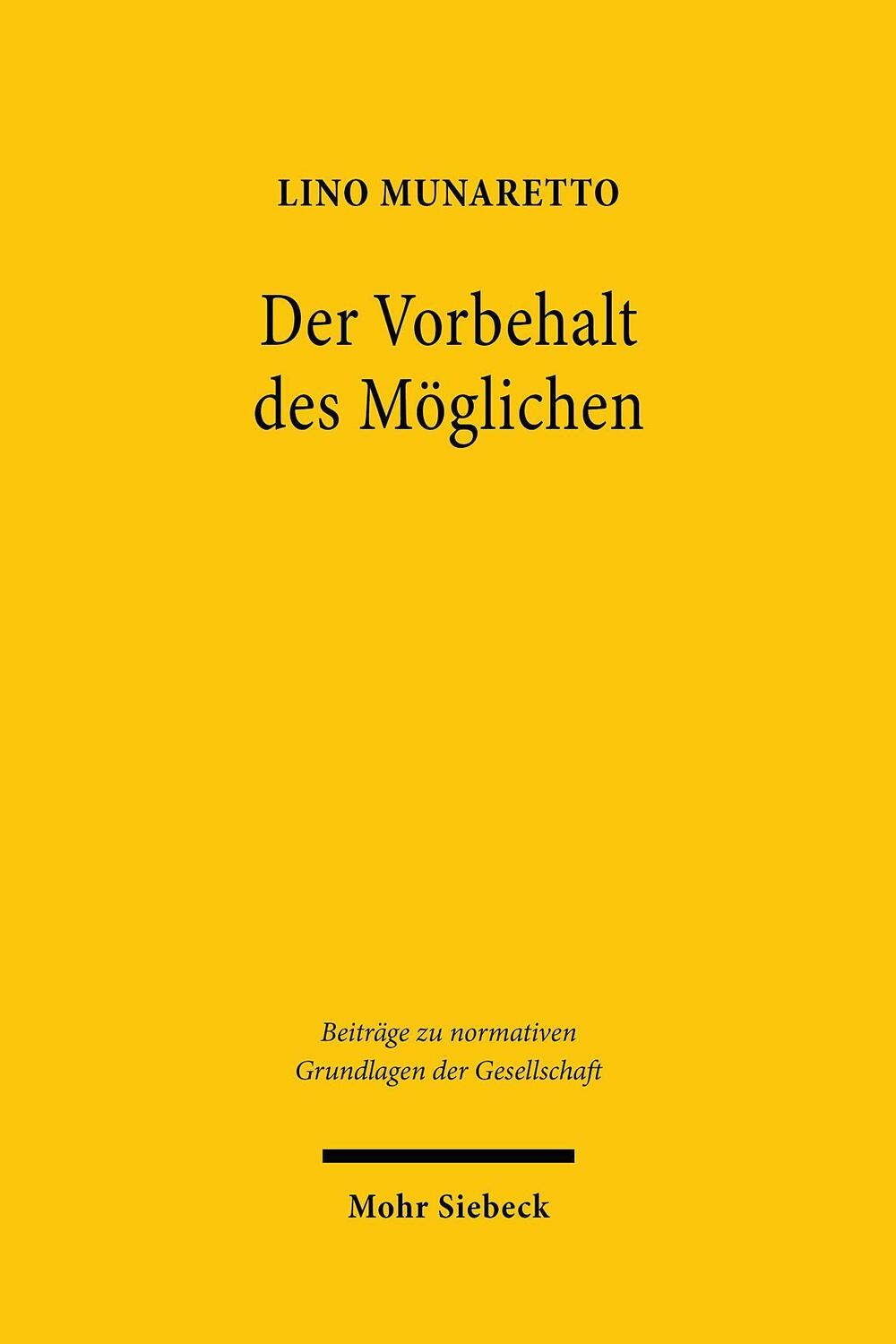 Cover: 9783161617447 | Der Vorbehalt des Möglichen | Lino Munaretto | Buch | Deutsch | 2022
