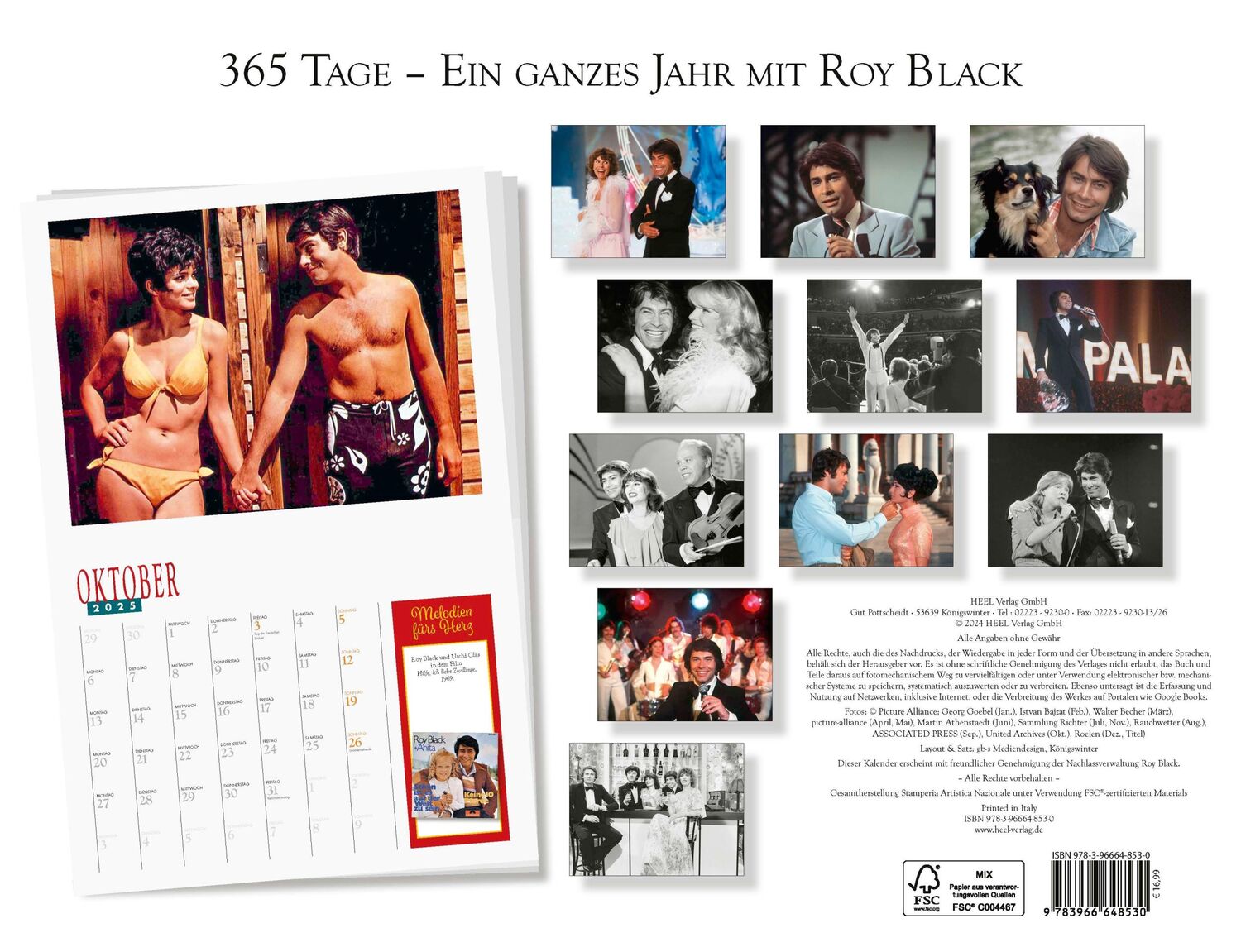 Bild: 9783966648530 | Roy Black Kalender 2025 | Melodien fürs Herz | Kalender | 14 S. | 2025