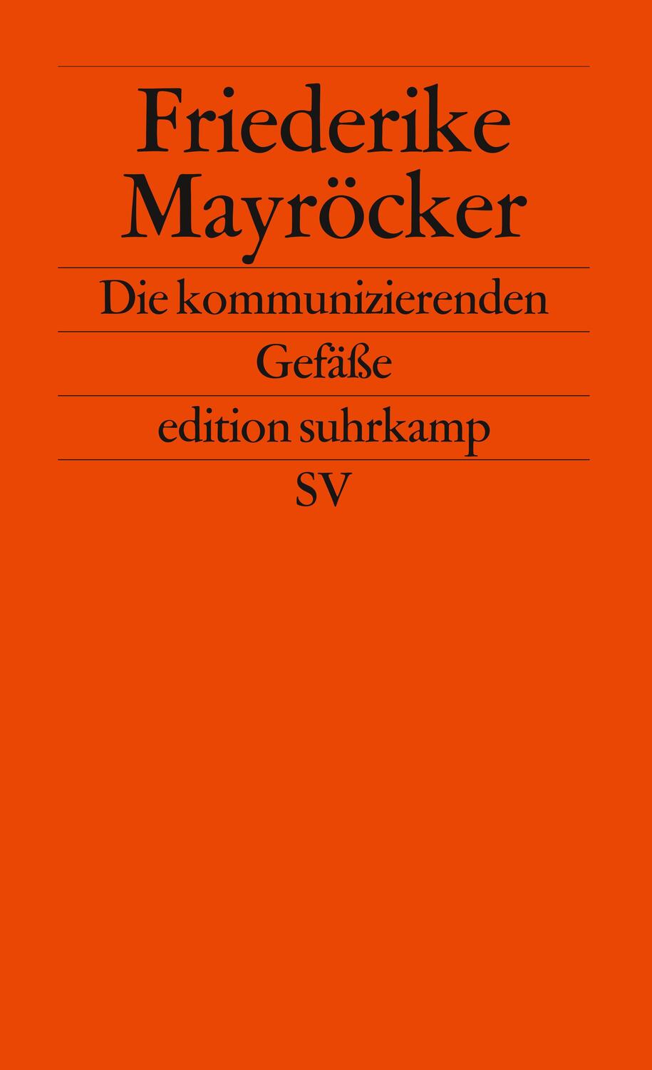 Cover: 9783518124444 | Die kommunizierenden Gefäße | Friederike Mayröcker | Taschenbuch