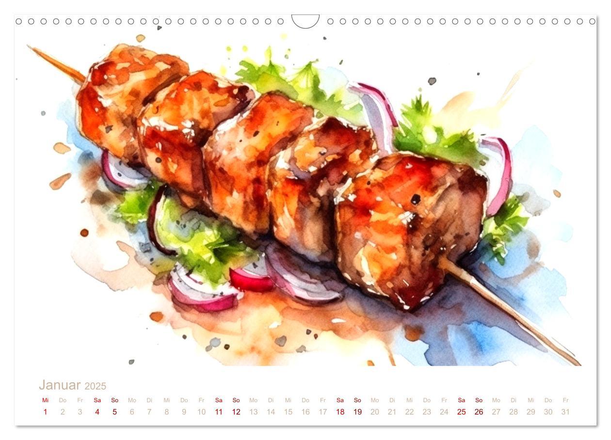 Bild: 9783435016525 | FAST FOOD AQUARELLE (Wandkalender 2025 DIN A3 quer), CALVENDO...