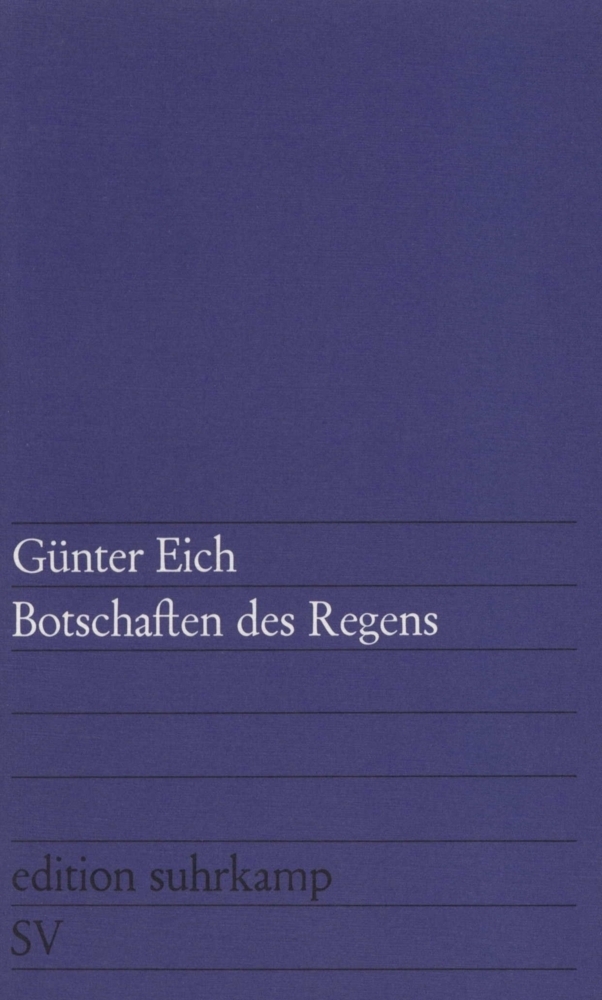 Cover: 9783518100486 | Botschaften des Regens | Gedichte | Günter Eich | Taschenbuch | 2001