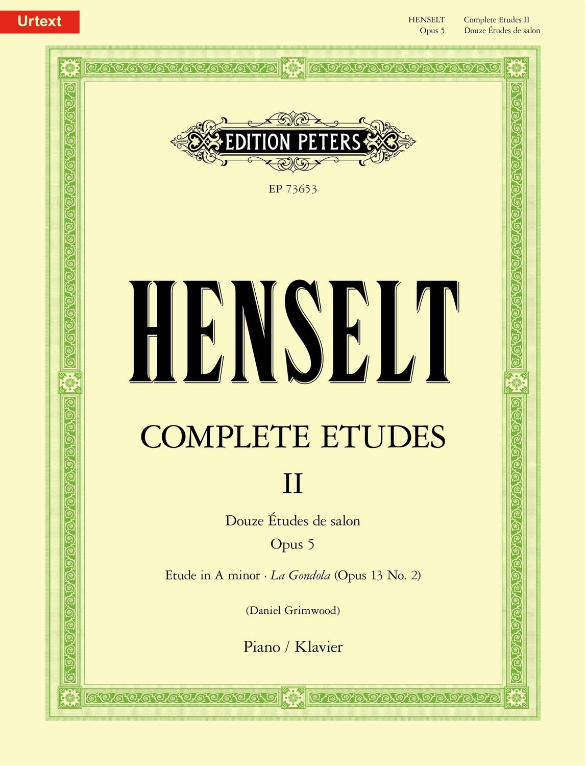Cover: 9790577023045 | Complete Etudes II: Douze Études de salon Op. 5 | Adolph von Henselt