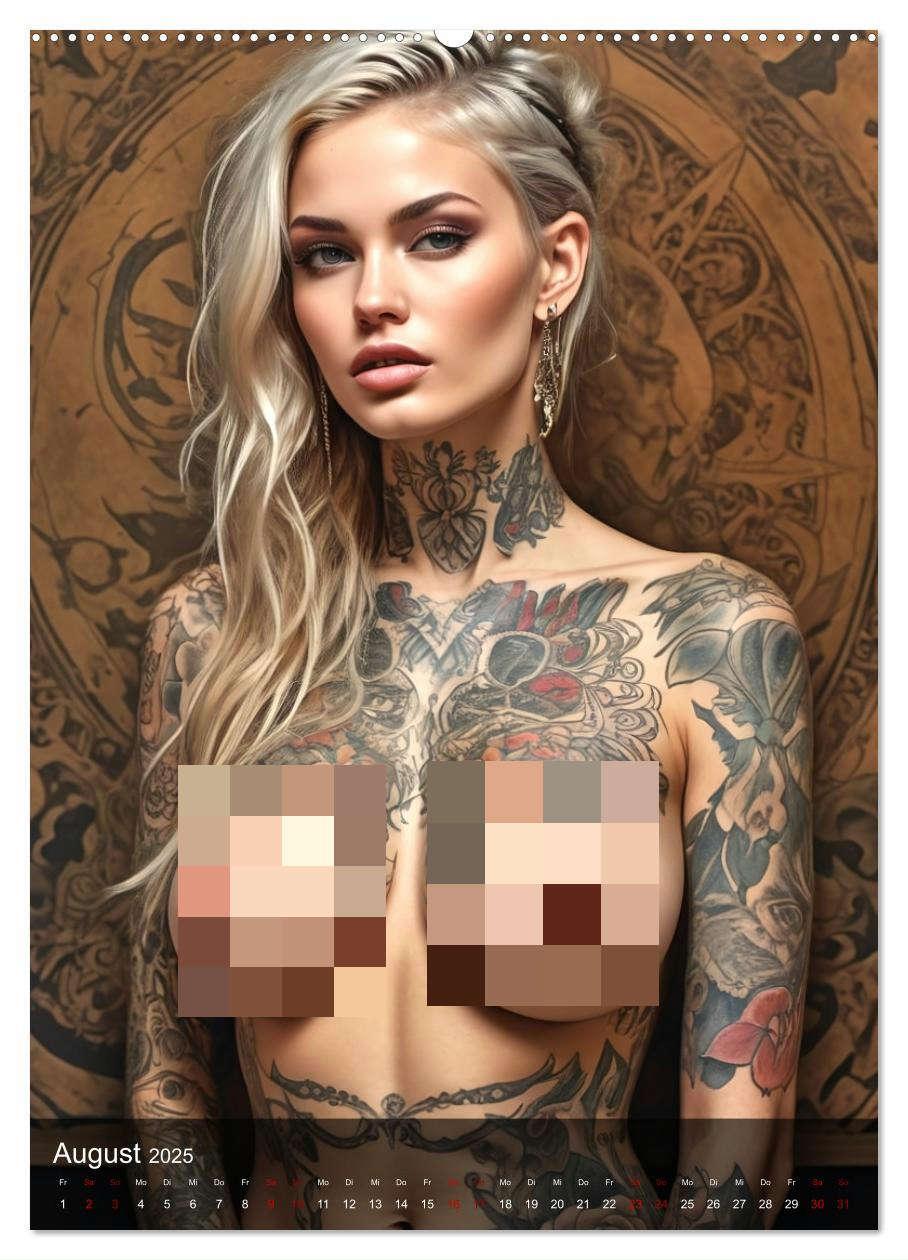 Bild: 9783383817632 | Tattoo Queens (Wandkalender 2025 DIN A2 hoch), CALVENDO Monatskalender