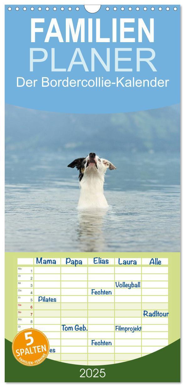 Cover: 9783457110522 | Familienplaner 2025 - Der Bordercollie-Kalender mit 5 Spalten...