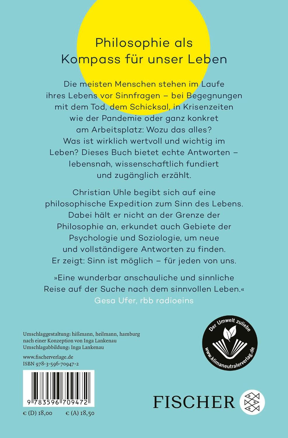 Rückseite: 9783596709472 | Wozu das alles? | Eine philosophische Reise zum Sinn des Lebens | Uhle