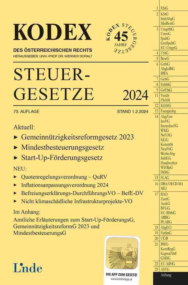 Cover: 9783707349627 | KODEX Steuergesetze 2024 | Andrei Bodis | Taschenbuch | 1790 S. | 2024