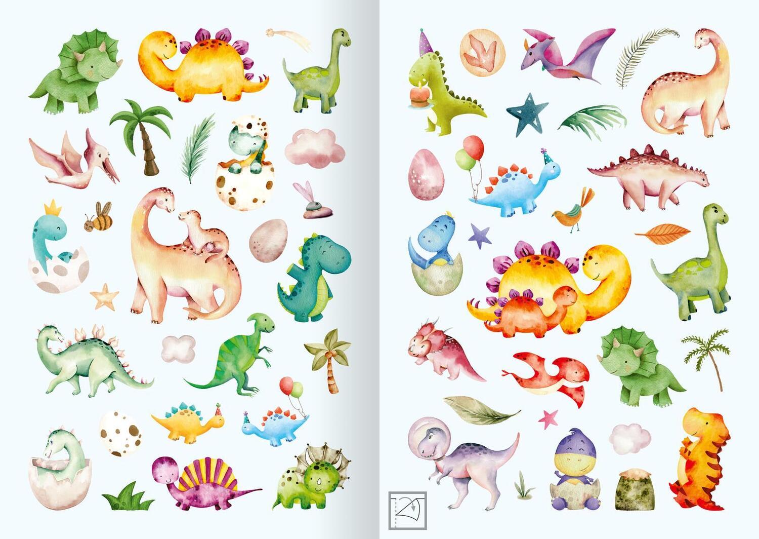 Bild: 4014489134398 | Meine Aquarell-Sticker - Dinosaurier | Über 200 Sticker | Stück | 2024