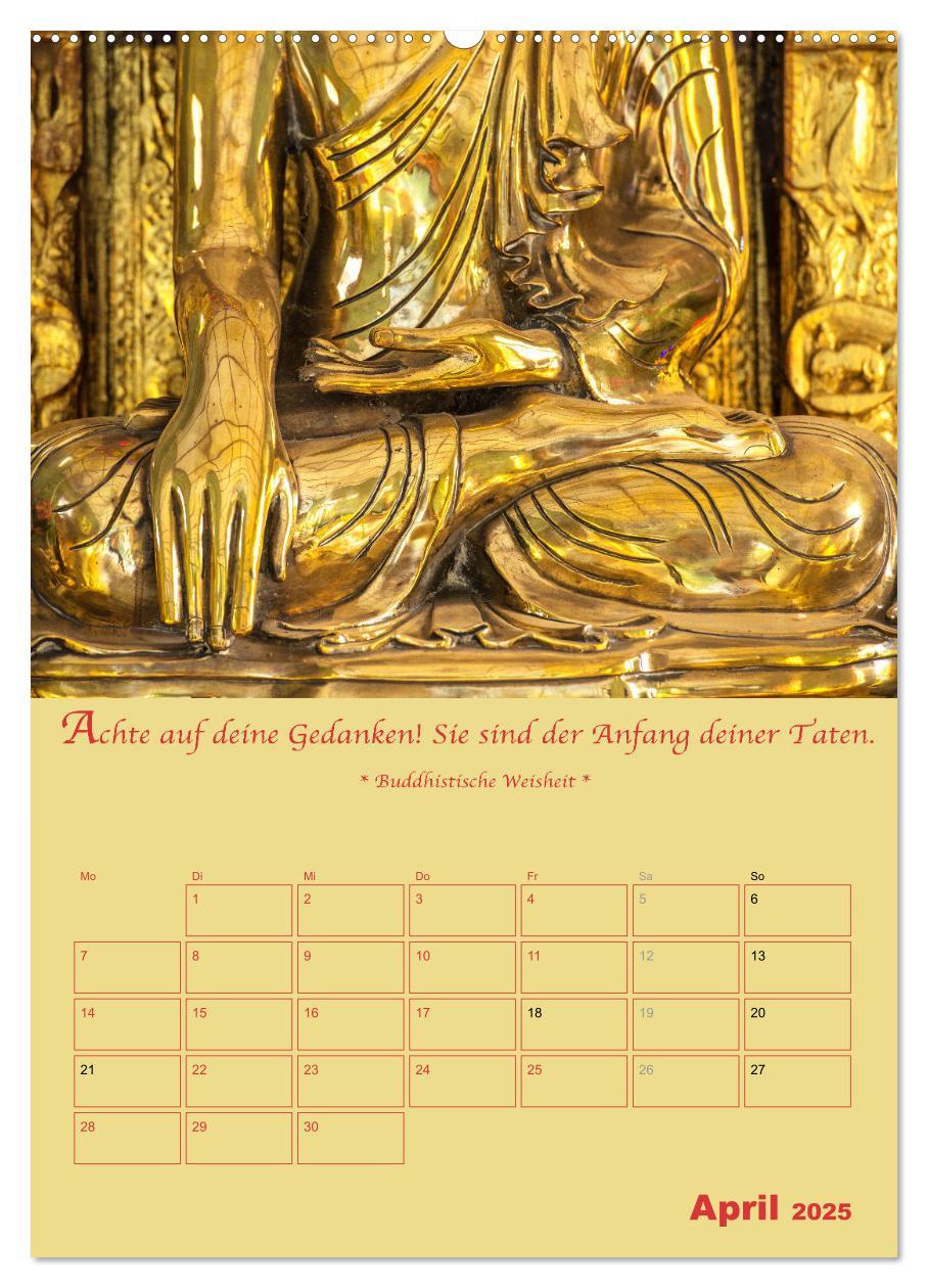 Bild: 9783435927586 | BUDDHA IN GOLD - Mit buddhistischen Sprüchen (Wandkalender 2025 DIN...