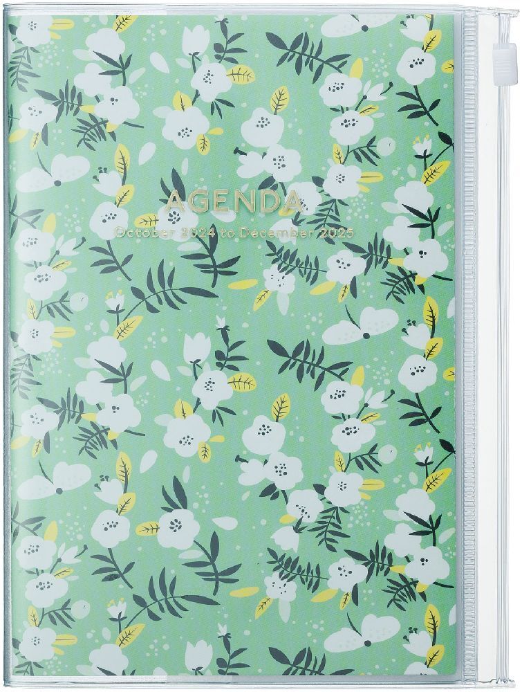 Cover: 4550045128222 | MARK'S 2024/2025 Taschenkalender B6 vertikal, Flower Pattern, Green