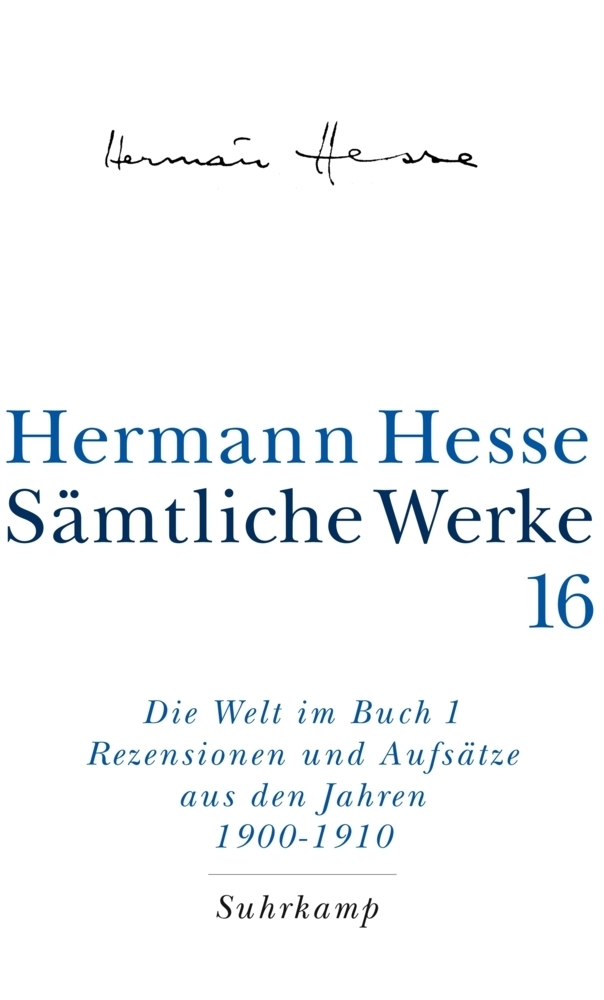 Cover: 9783518411162 | Die Welt im Buch. Tl.1 | Hermann Hesse | Buch | Suhrkamp